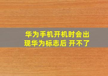 华为手机开机时会出现华为标志后 开不了